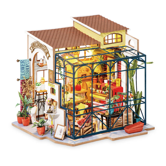 Miniature Flower Shop - House DIY Kit With Mini Flower Decorations