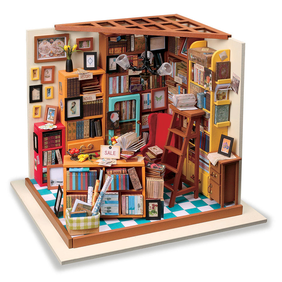 Miniature Library - Room DIY Kit With Mini Book Decorations