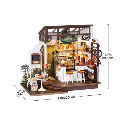 Miniature Cafe Shop - Room DIY Kit With Mini Appliances and Decorations