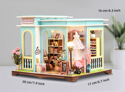 Miniature Tailor Shop - House DIY Kit With Mini Tailoring Accessories