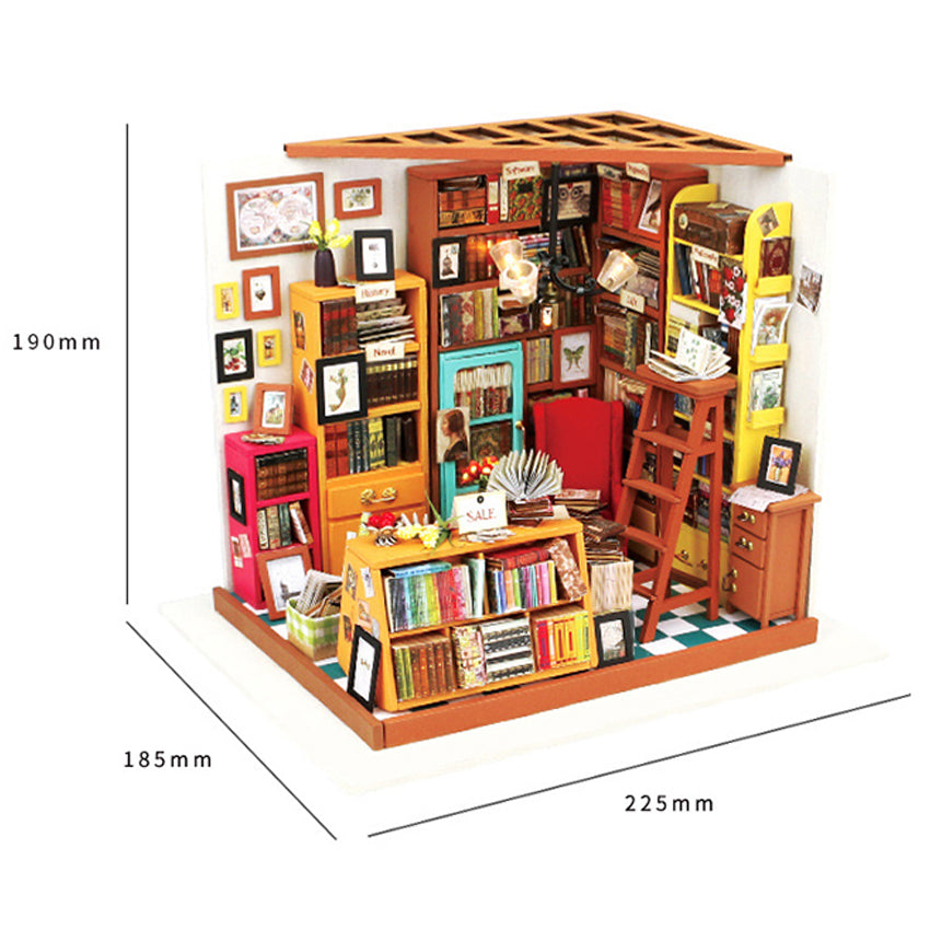 Miniature Library - Room DIY Kit With Mini Book Decorations