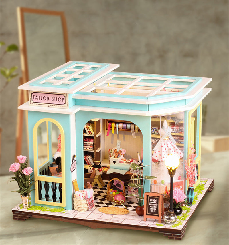 Miniature Tailor Shop - House DIY Kit With Mini Tailoring Accessories