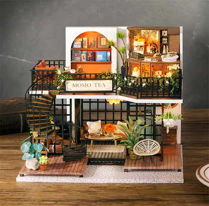 Miniature Forest Tea Shop - House DIY Kit With Mini Furniture