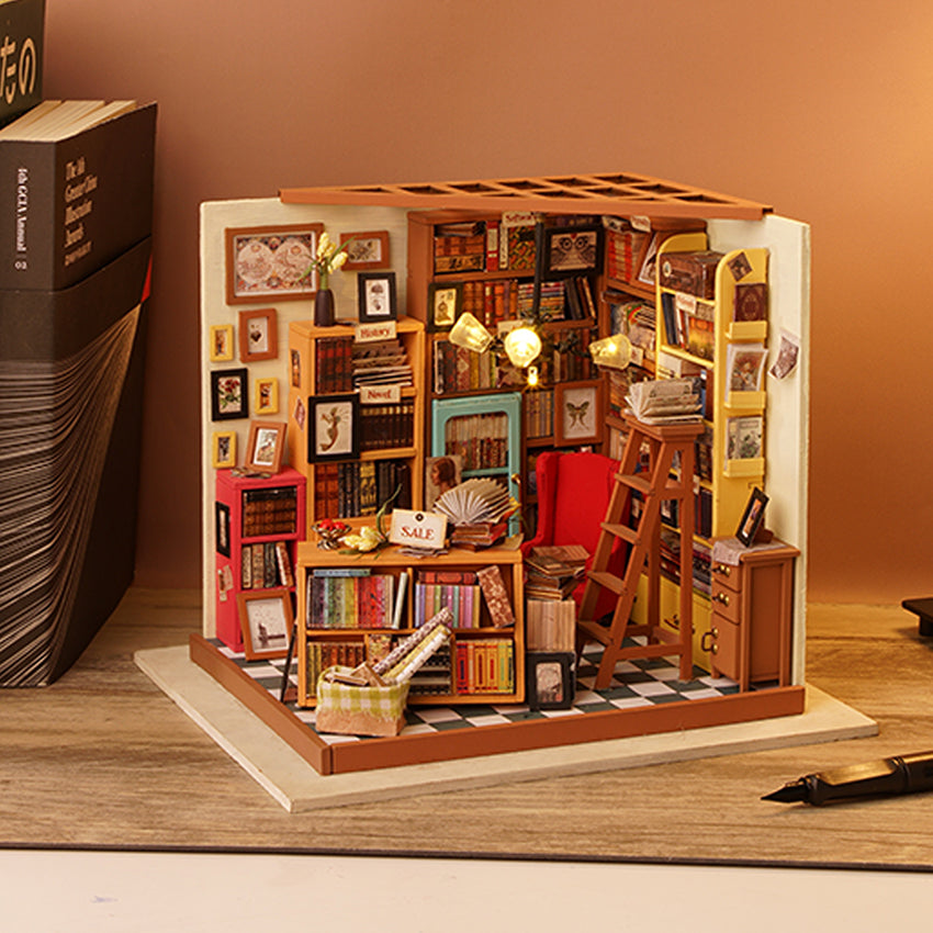 Miniature Library - Room DIY Kit With Mini Book Decorations