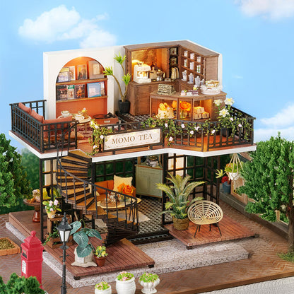 Miniature Forest Tea Shop - House DIY Kit With Mini Furniture