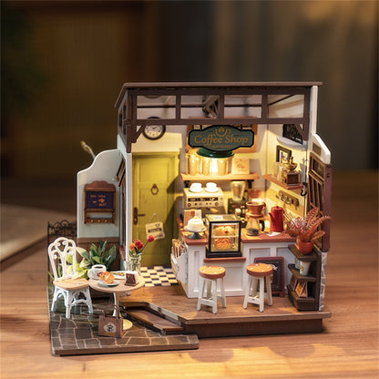 Miniature Cafe Shop - Room DIY Kit With Mini Appliances and Decorations