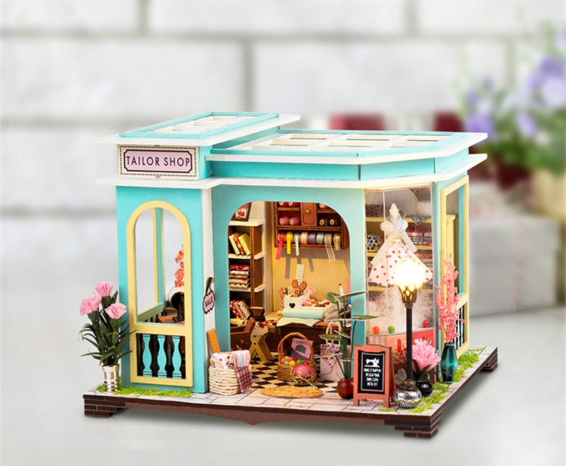 Miniature Tailor Shop - House DIY Kit With Mini Tailoring Accessories