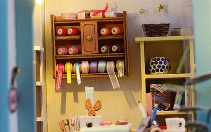 Miniature Tailor Shop - House DIY Kit With Mini Tailoring Accessories